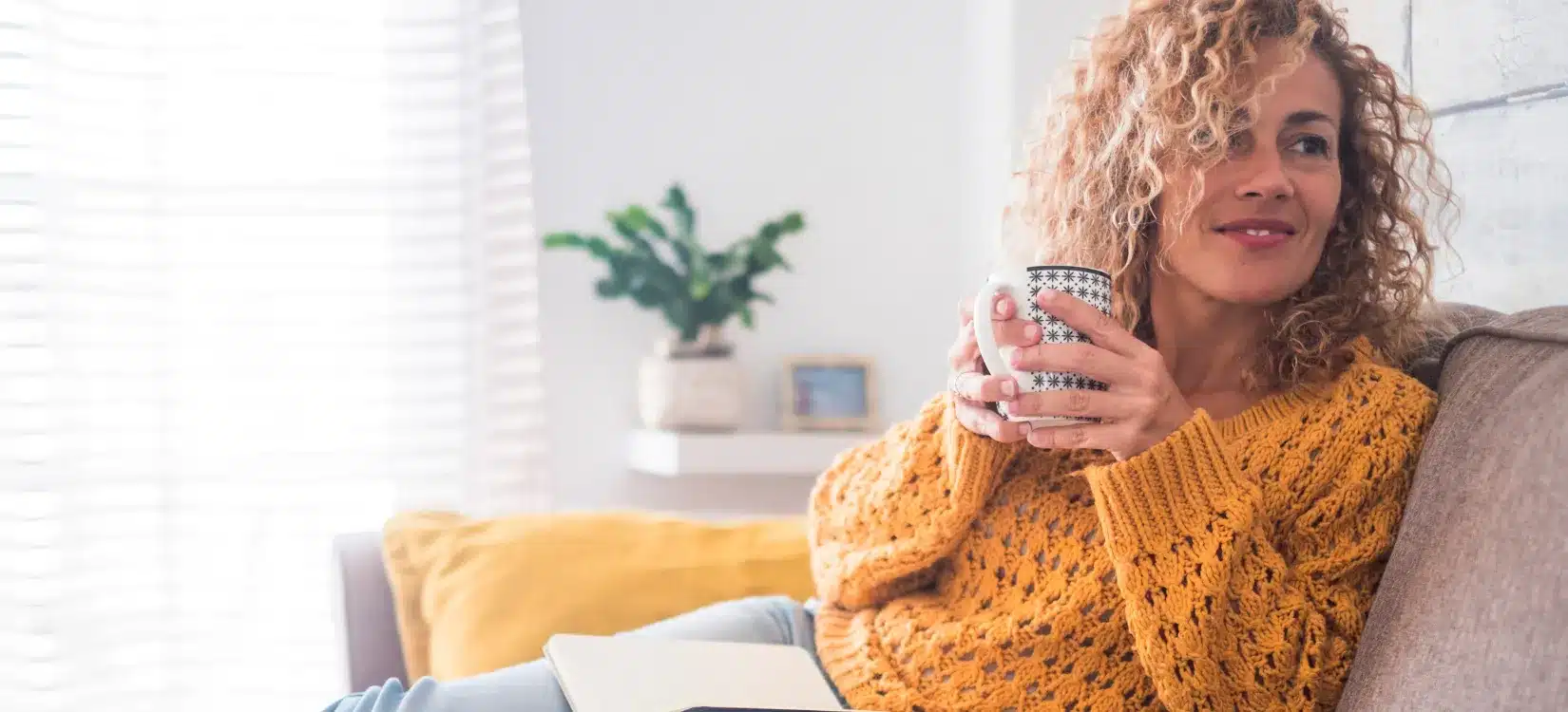 living with pots symptom management lifestyle changes woman with mug