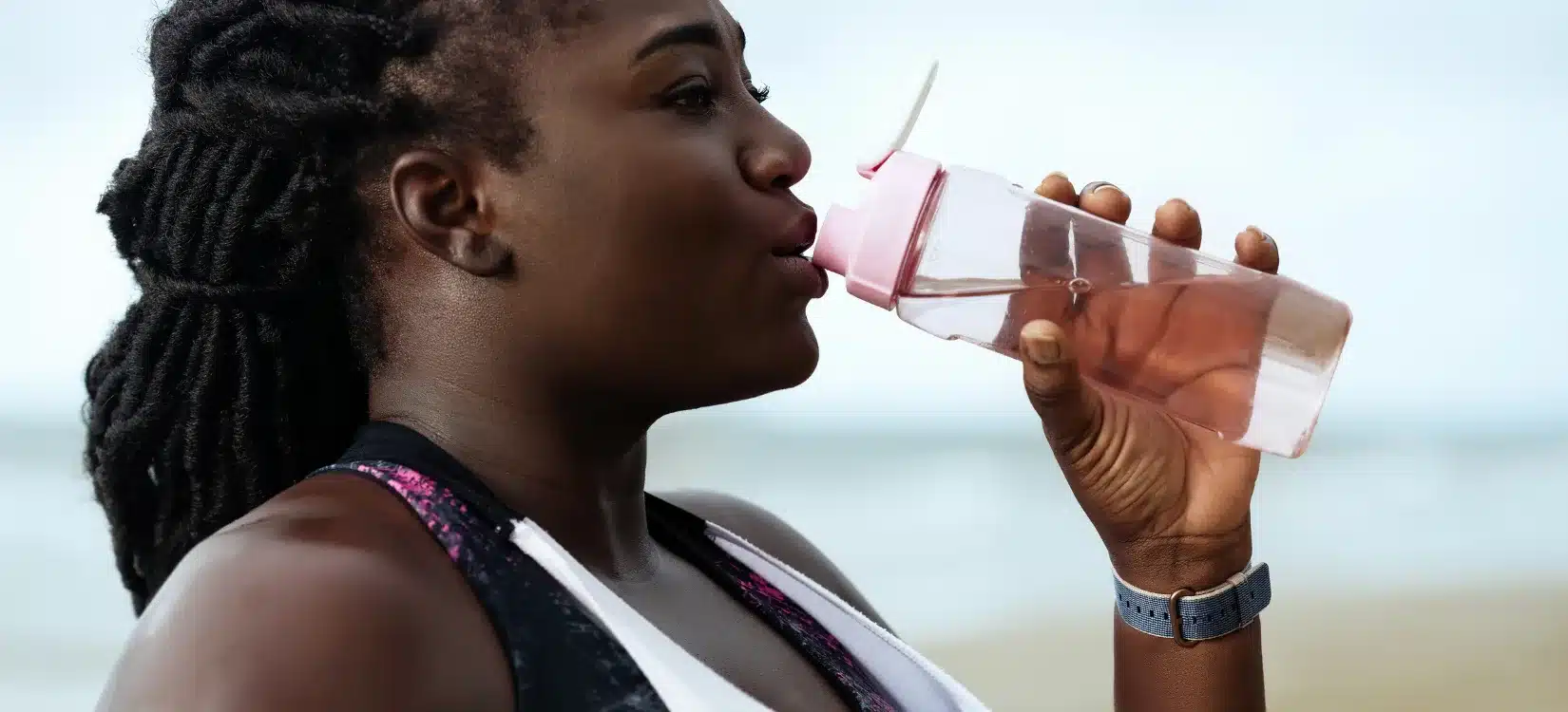 pots treatment fluid sodium woman drinking water
